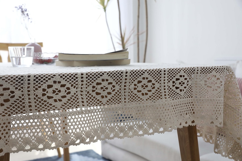 Rectangle Cotton Lace Tablecloth