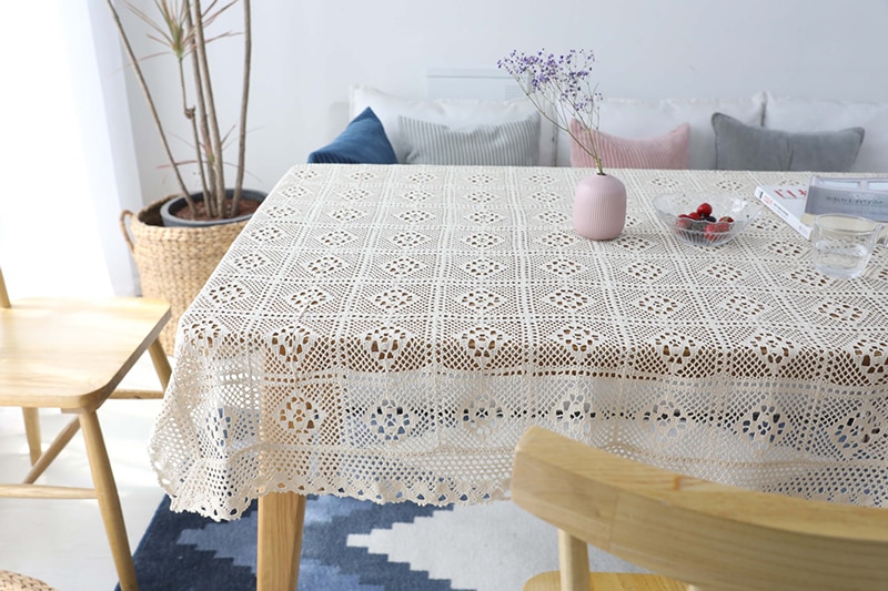 Rectangle Cotton Lace Tablecloth