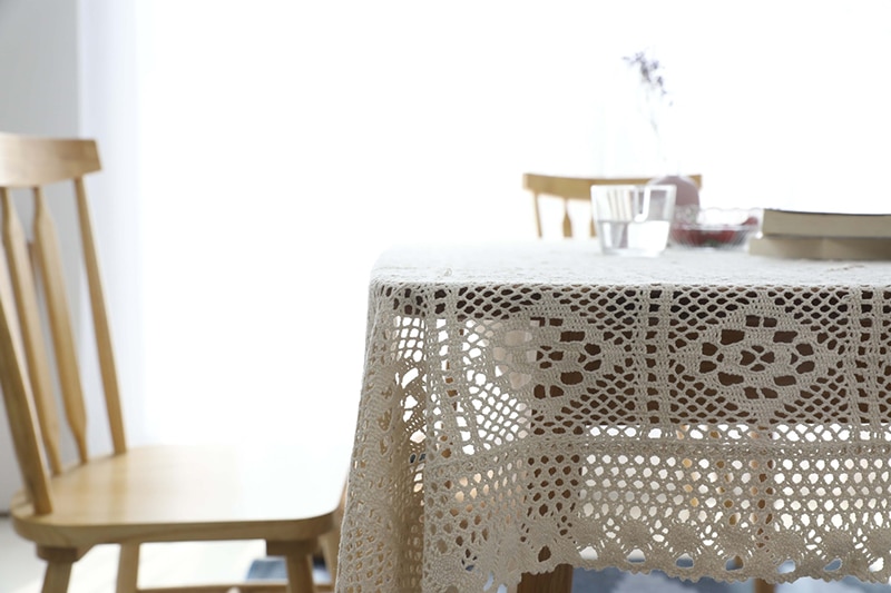 Rectangle Cotton Lace Tablecloth