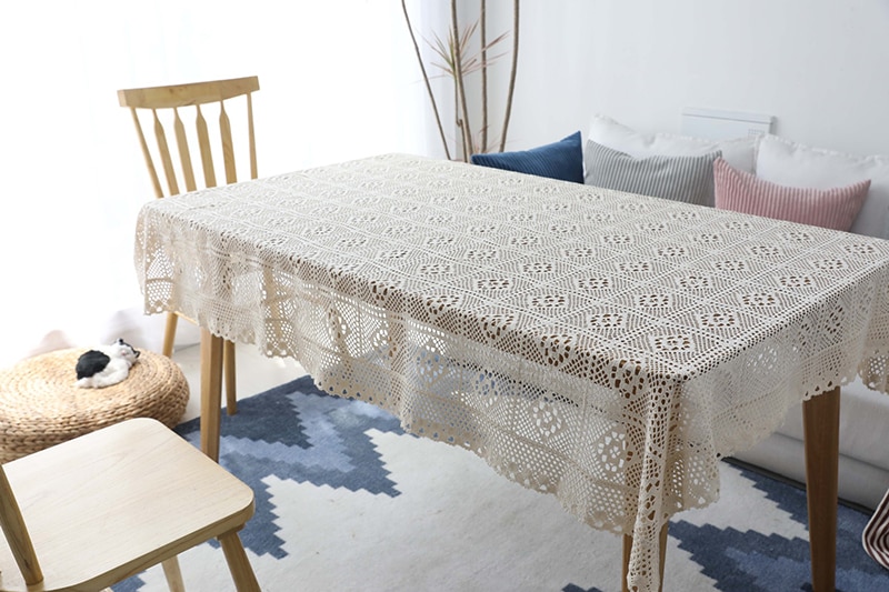 Rectangle Cotton Lace Tablecloth