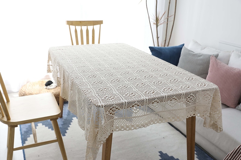 Rectangle Cotton Lace Tablecloth