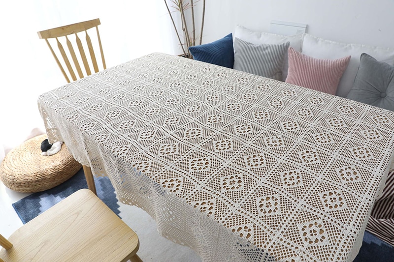 Rectangle Cotton Lace Tablecloth