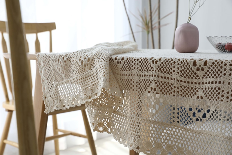 Rectangle Cotton Lace Tablecloth