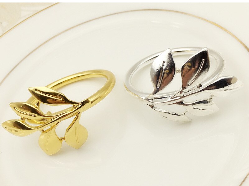Set of 6 Leaf Shaped Napkin Rings Set of 6 Leaf Shaped Napkin Rings