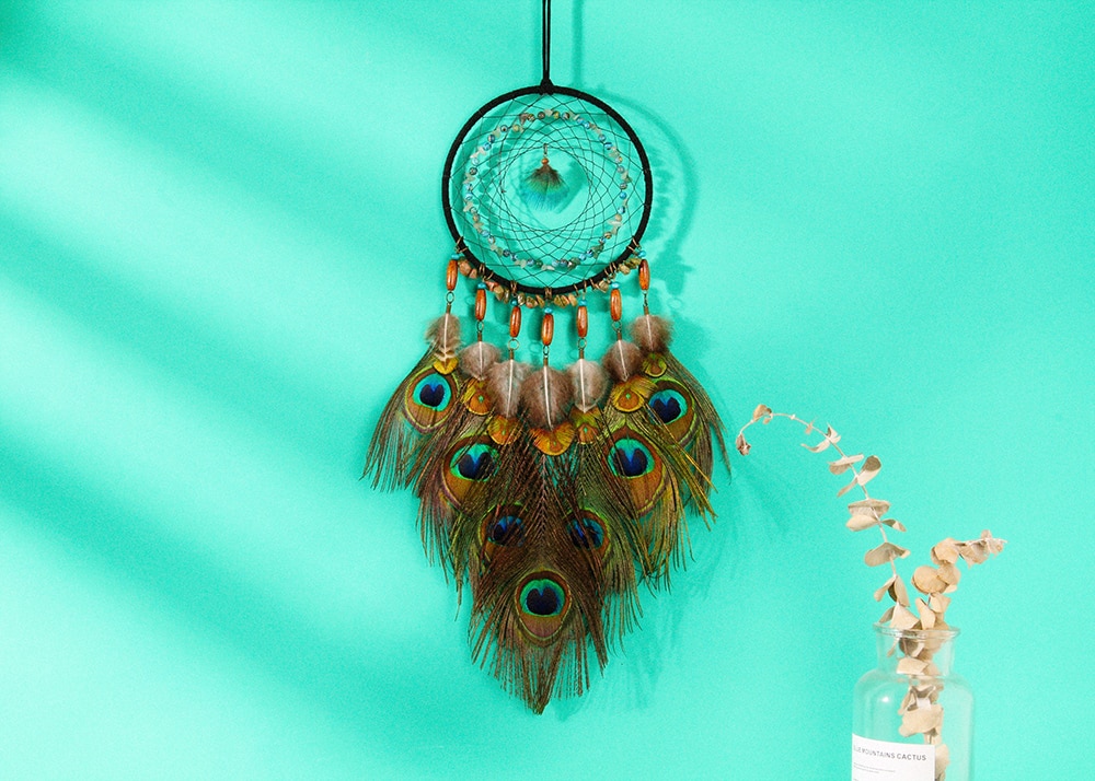 Peacock Feather Decorated Dreamcatcher Peacock Feather Decorated Dreamcatcher
