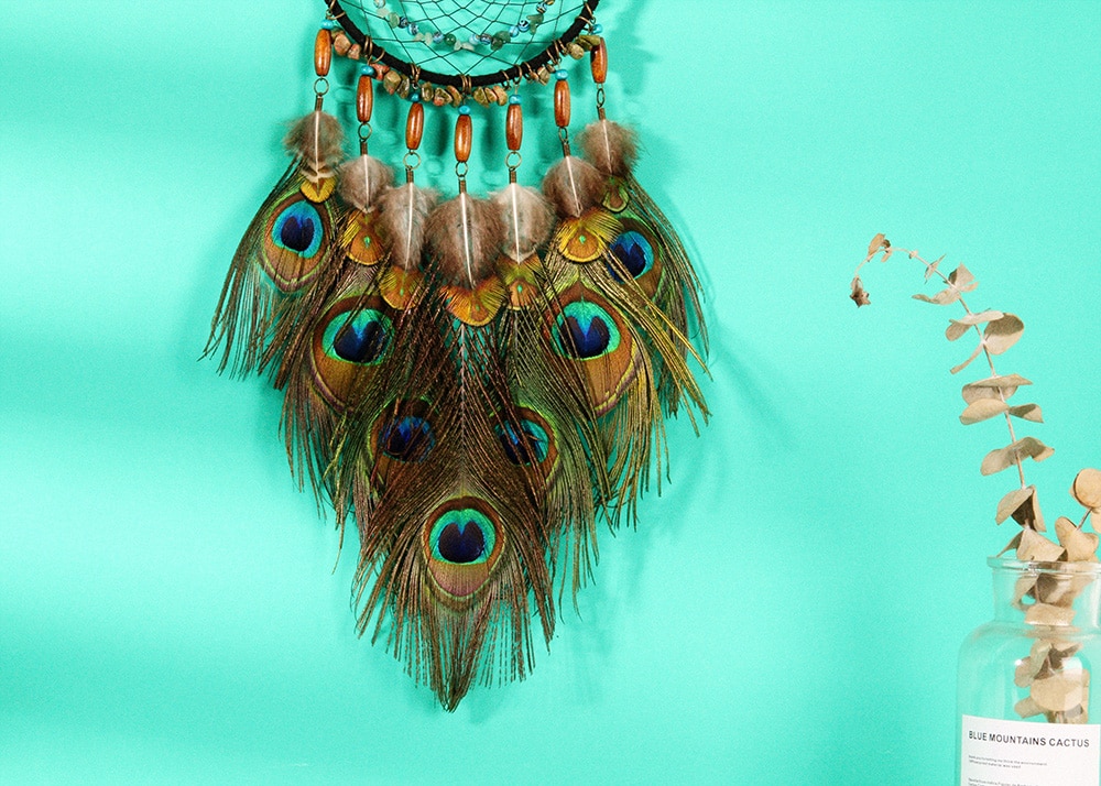 Peacock Feather Decorated Dreamcatcher Peacock Feather Decorated Dreamcatcher
