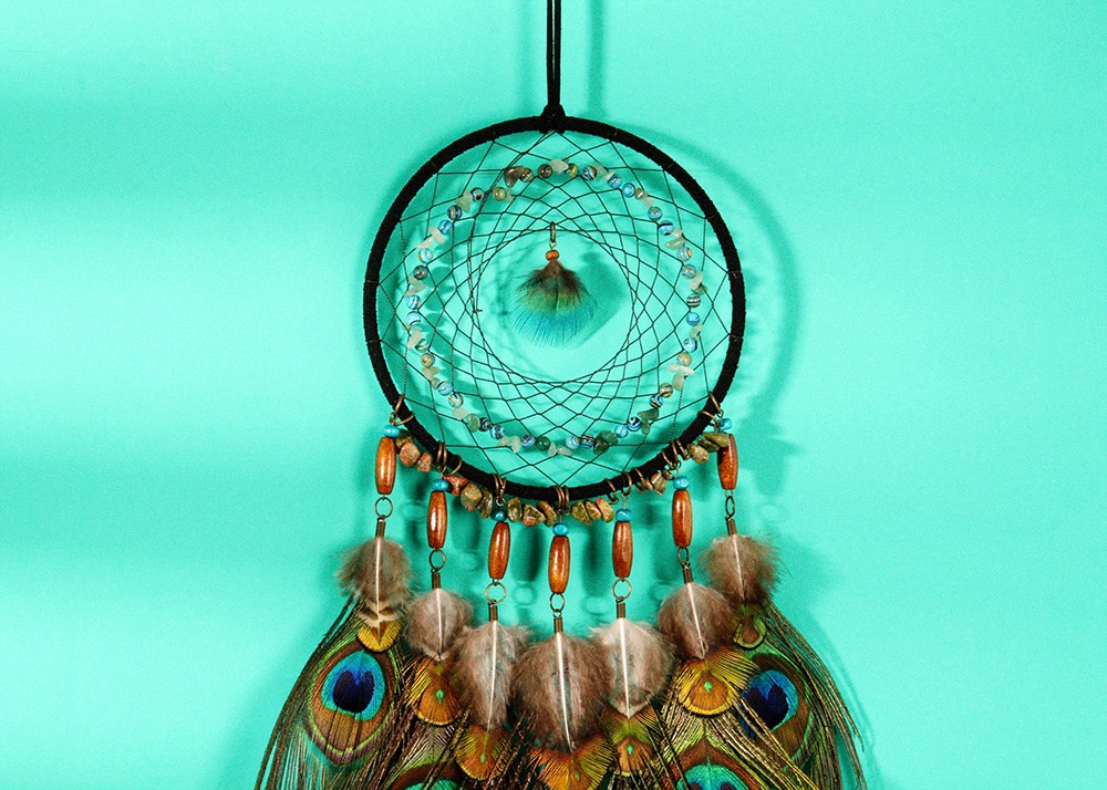 Peacock Feather Decorated Dreamcatcher Peacock Feather Decorated Dreamcatcher
