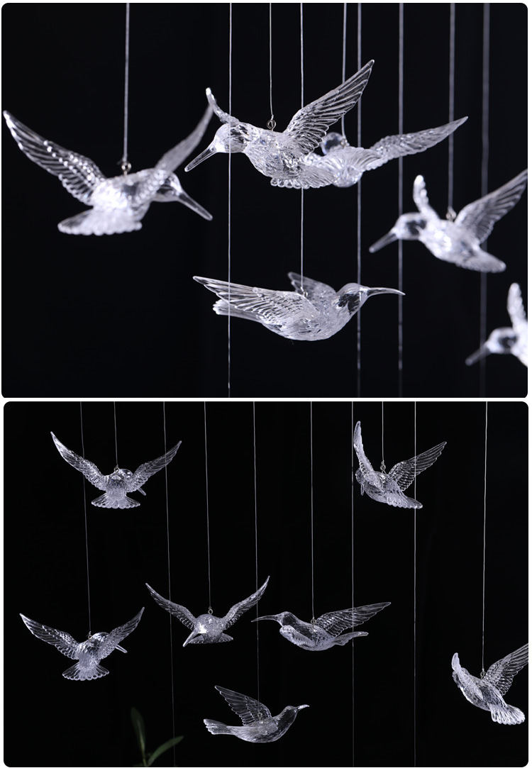 Set of 12 Acrylic Bird Ornaments Set of 12 Acrylic Bird Ornaments