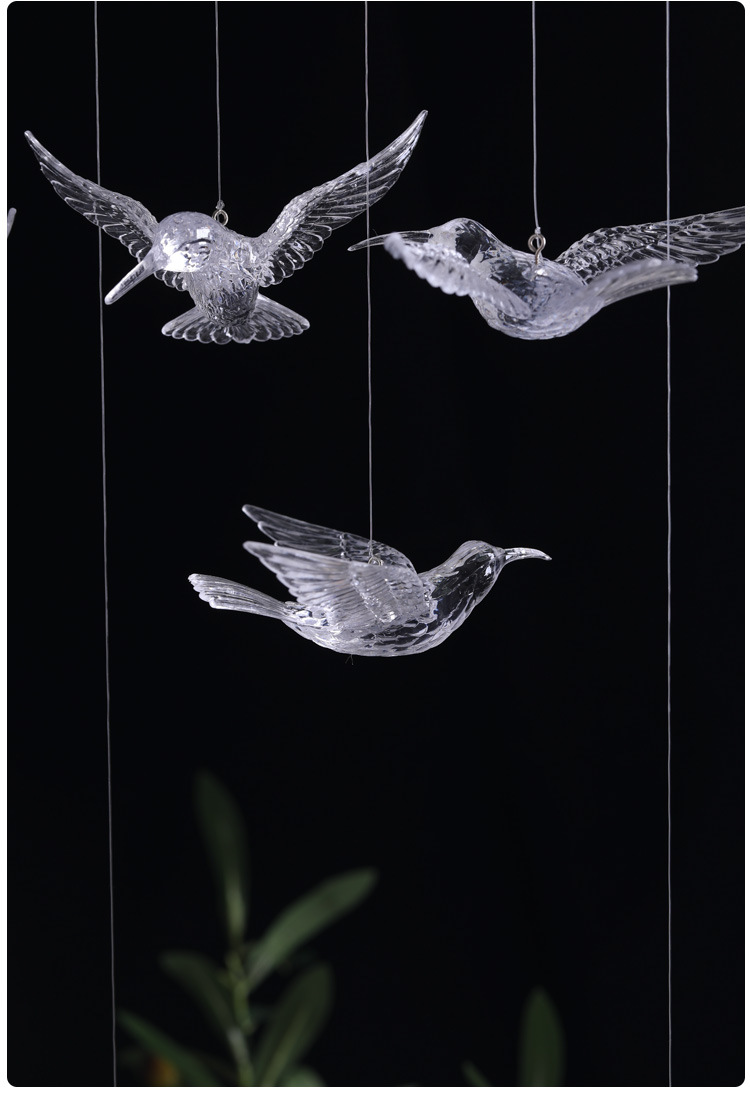 Set of 12 Acrylic Bird Ornaments Set of 12 Acrylic Bird Ornaments