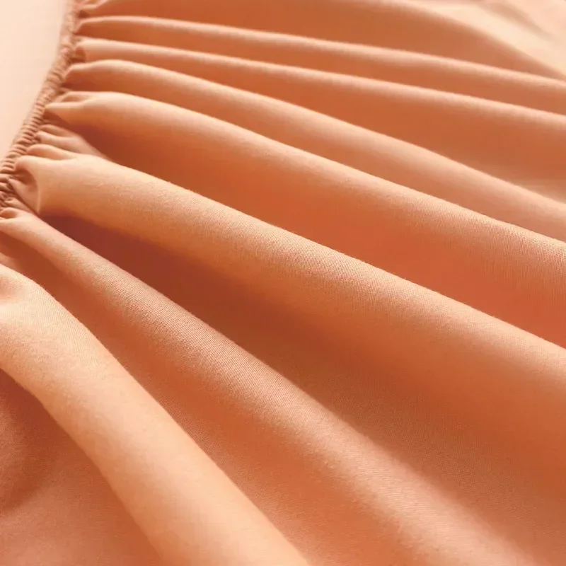 Fitted Bed Sheet with Elastic Band Solid Color Soft Cotton Mattress Cover for Single Double King Queen Bed 120/150/90/180/200