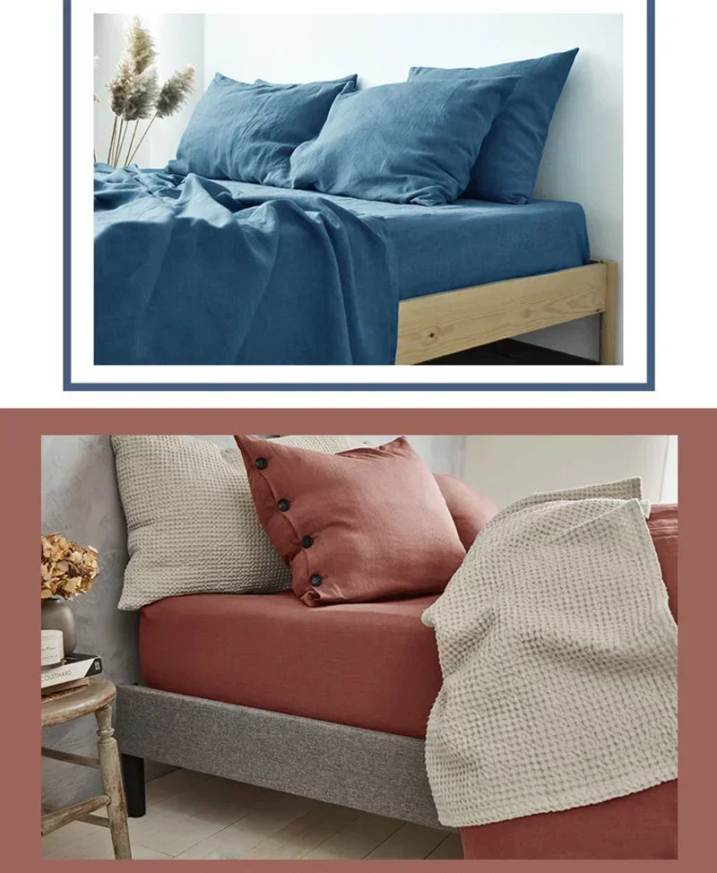 100% Linen Fitted Bed Sheet Mattress Cover Natural Washed French Flax Soft Natural Breathable Deep Pockets Farmhouse Bedding 100% Linen Fitted Bed Sheet Mattress Cover Natural Washed French Flax Soft Natural Breathable Deep Pockets Farmhouse Bedding