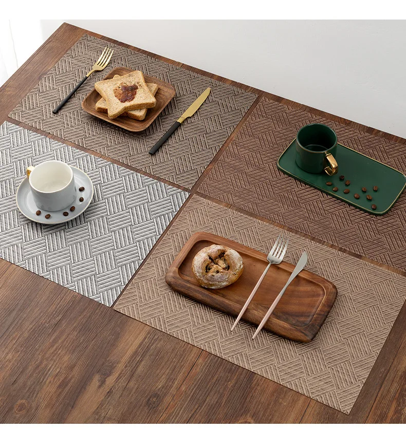 2/4/6PCS Placemats Dining Table Placemats Durable Washable Wipeable PVC Table Mats Pads for Hotel Banquet Party Home Decoration