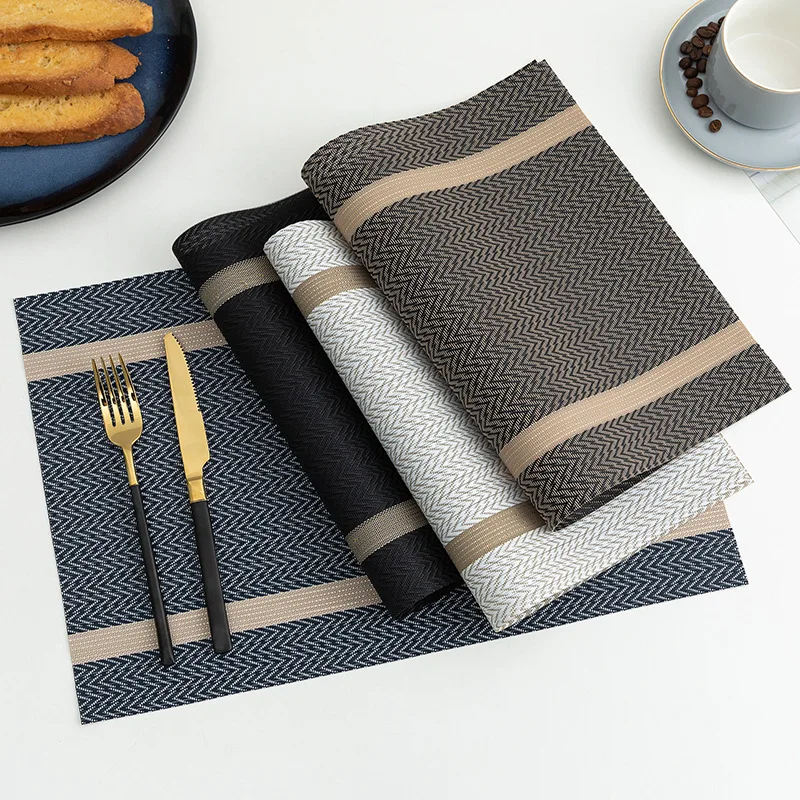 2/4/6PCS Placemats Dining Table Placemats Durable Washable Wipeable PVC Table Mats Pads for Hotel Banquet Party Home Decoration