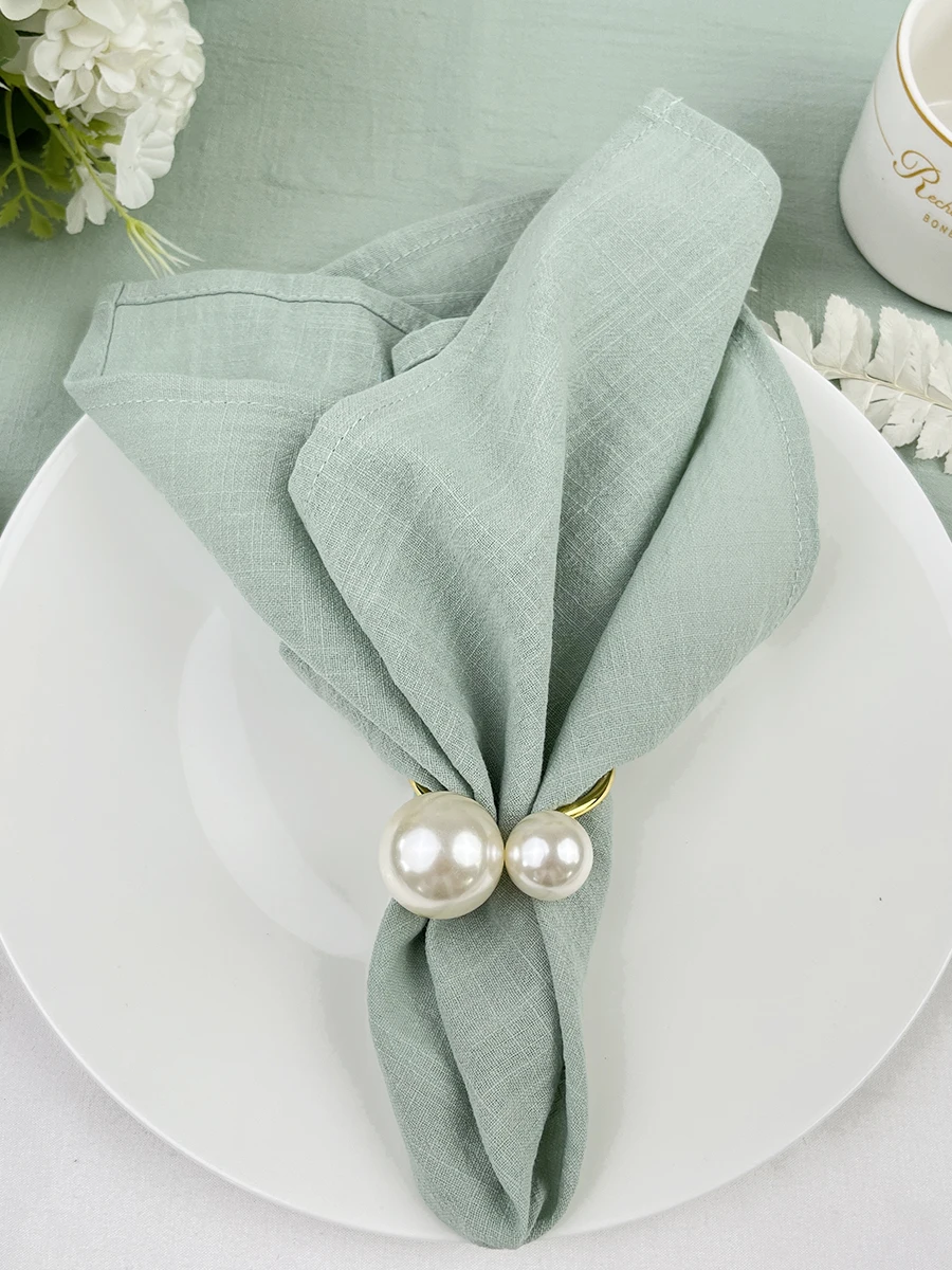 Set of 8 Cloth Napkins 30x45cm Cotton Fabric Serviette Reusable Kitchen Tea Table Towel for Baby Shower Wedding Table Decoration